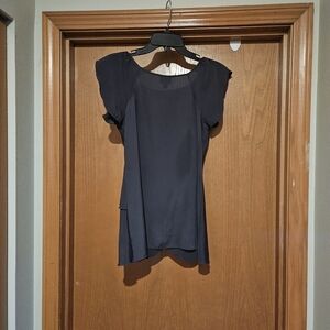 NWOT MOSSIMMO SUPPLY short sleeved charcoal grey pullover blouse. Size small